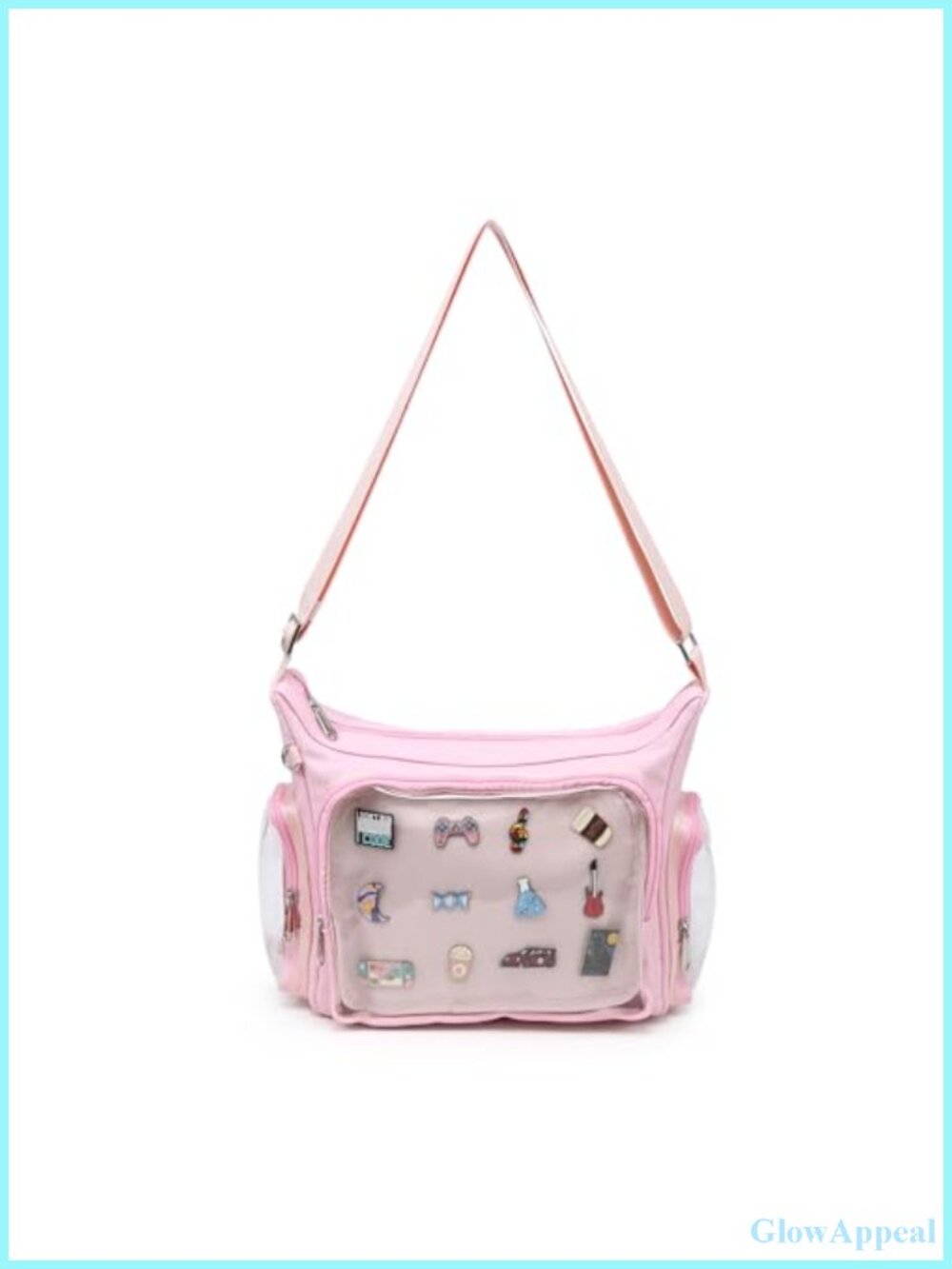 Canvas Ita Bag Crossbody Shoulder Bag Kawaii Anime Pins Display Medium